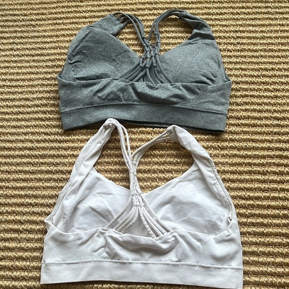 Set of Two Racerback Bras - Grey and White - Size Small - Picture 3 of 4